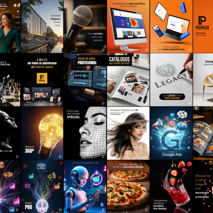 Stories, reels e posts com design profissional
